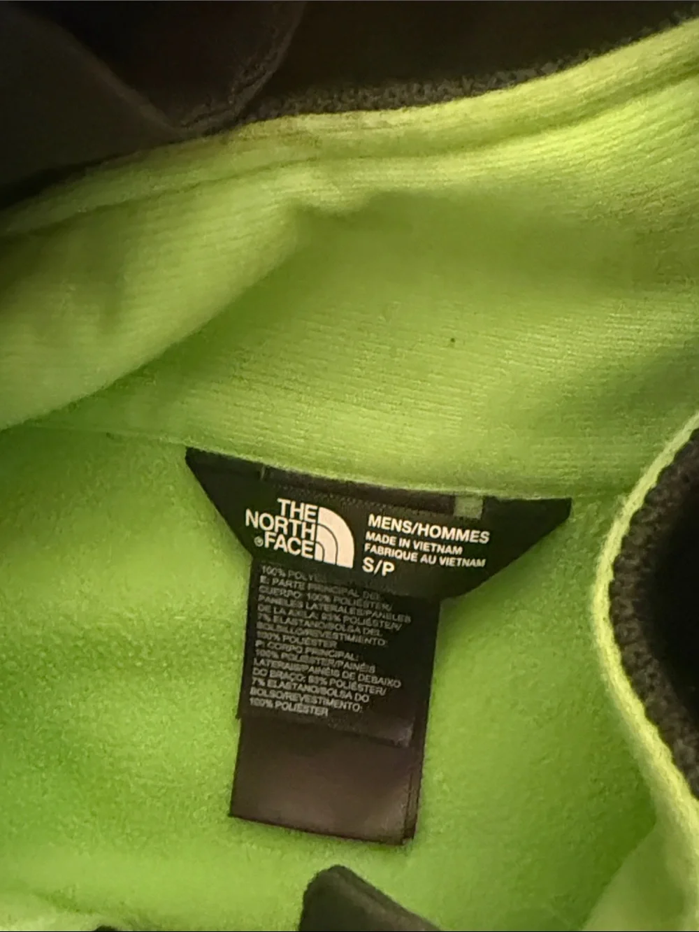 The North Face men’s Hooded Raincoat - Olive Green with Lime Accent
